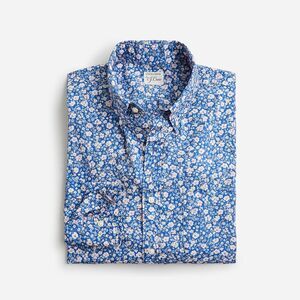 J. Crew Men's Slim Secret Wash Cotton Poplin Shirt - Heperis Flower Blue Pin M